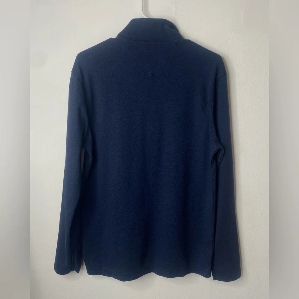 Tasso Elba Men’s Supima Cotton Quarter Zip Pullover Sweater Medium Navy Blue‎